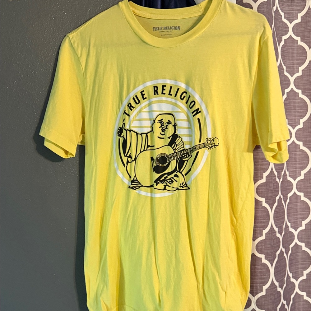 True Religion Yellow Buddha Graphic Tee